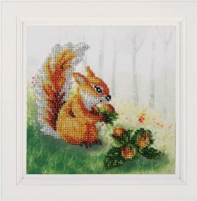 img 2 attached to 🐿️ Squirrel Nut Embroidery Kit: Contemporary Bead Cross Stitch with Preciosa Glass Seed Beads for Needlepoint, Handcraft, Tapestry, and Needle Arts Decor