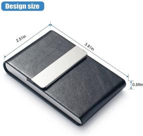 img 2 attached to Business Holder Microfiber Leather Magnetic