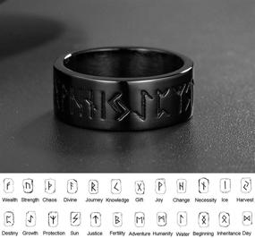 img 2 attached to 🗡️ Valily Norse Viking Symbol Spinner Ring: Stainless Steel/Gold/Black - Perfect Gift for Men/Women (Sizes 7-13)