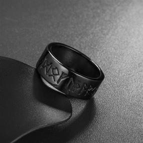 img 1 attached to 🗡️ Вальили Нордическое викингское символьное кольцо со спиннером: нержавеющая сталь/золото/черный - идеальный подарок для мужчин/женщин (размеры 7-13)