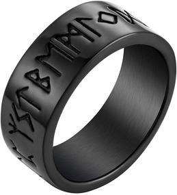 img 4 attached to 🗡️ Valily Norse Viking Symbol Spinner Ring: Stainless Steel/Gold/Black - Perfect Gift for Men/Women (Sizes 7-13)
