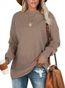 img 4 attached to Geifa Women's Oversized Crewneck Sweatshirts: Long Sleeve Sweaters and Tunic Tops for Leggings