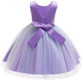 img 2 attached to 🌈 Enchanting Rainbow Princess Wedding Bridesmaid Pageant Girls' Clothing: Vibrant Elegance for Special Occasions