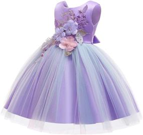 img 3 attached to 🌈 Enchanting Rainbow Princess Wedding Bridesmaid Pageant Girls' Clothing: Vibrant Elegance for Special Occasions