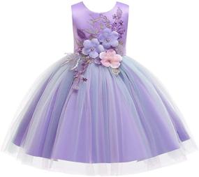 img 4 attached to 🌈 Enchanting Rainbow Princess Wedding Bridesmaid Pageant Girls' Clothing: Vibrant Elegance for Special Occasions