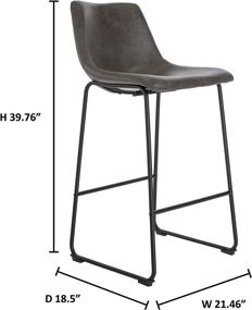 img 3 attached to 🪑 Rivet Mid-Century Modern Microfiber Kitchen Bar Stools by Amazon Brand - Set of 2, 40.9"H, Grey