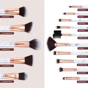 img 2 attached to 💄 DUAIU Marble Makeup Brushes Set: Professional 15Pcs Brush Set for a Flawless Makeup Application with Exquisite Marble Gift Box