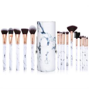 img 3 attached to 💄 DUAIU Marble Makeup Brushes Set: Professional 15Pcs Brush Set for a Flawless Makeup Application with Exquisite Marble Gift Box