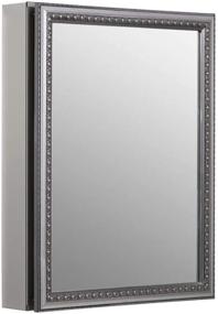 img 4 attached to 🔴 KOHLER K-CB-CLW2026SS 20" x 26" Aluminum Bathroom Medicine Cabinet with Decorative Silver Framed Mirror Door, Surface or Recess Mount - Red