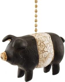 img 1 attached to 🐷 Clementine Design Black and White Folk Pig Ceiling Fan or Light Pull Chain