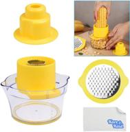 🌽 corn stripper, potato peeler, and fruit/vegetable/chocolate grater set with measuring bowl - compact space-saving design - non-slip silicone bottom - dishwasher-safe - no need for electricity, noise-free logo