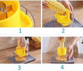 img 3 attached to 🌽 Corn Stripper, Potato Peeler, and Fruit/Vegetable/Chocolate Grater Set with Measuring Bowl - Compact Space-Saving Design - Non-Slip Silicone Bottom - Dishwasher-Safe - No Need for Electricity, Noise-Free