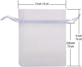 img 1 attached to 🎁 Набор HRX 100 штук Белые органзовые ювелирные мешочки на завязках 3 x 4 дюйма - Маленькие сетчатые подарочные мешочки для маленьких подарков, ювелирных изделий, сережек - Мини пакеты для конфет