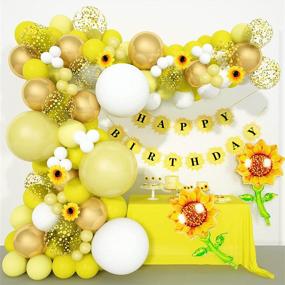 img 3 attached to 🌻 140 Pcs Sunflower Party Decorations with Yellow Balloon Garland Arch 18'' 12'' 10'' 5'' featuring Artificial Sunflower, Foil Sunflower Balloons, and Happy Birthday Banner - Ideal for Girls Birthday, Baby Shower