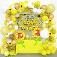 🌻 140 pcs sunflower party decorations with yellow balloon garland arch 18'' 12'' 10'' 5'' featuring artificial sunflower, foil sunflower balloons, and happy birthday banner - ideal for girls birthday, baby shower логотип