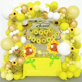 img 4 attached to 🌻 140 Pcs Sunflower Party Decorations with Yellow Balloon Garland Arch 18'' 12'' 10'' 5'' featuring Artificial Sunflower, Foil Sunflower Balloons, and Happy Birthday Banner - Ideal for Girls Birthday, Baby Shower