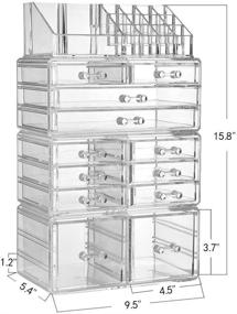 img 3 attached to 💎 Clear Acrylic 12-Drawer Jewelry and Cosmetic Makeup Organizer Set by Display4Top - Large Capacity, 4 Piece Pack