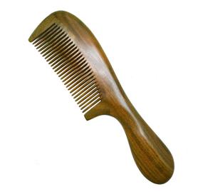 img 4 attached to 🌿 Meta-C Natural Green Sandalwood Wooden Comb - Eliminate Snags, Tangles, and Static (Short Handle, Standard Tooth)