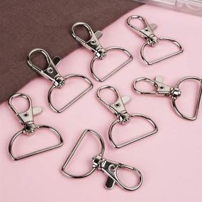 img 2 attached to 🔗 Silver 40 PCS Lobster Clasp with Swivel Snap Hooks and 1 Inch D Ring – Keychain Hook, Lanyard Clips for Various Uses