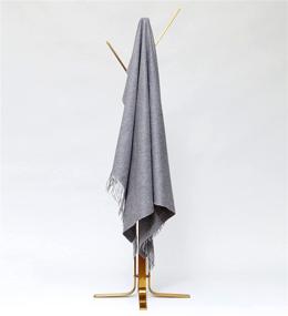 img 1 attached to 🧣 State Cashmere 100% Pure Cashmere Throw Blanket with Fringes - Luxuriously Soft and Warm (Heather Grey, One Size)