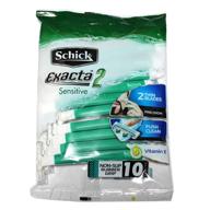 🪒 schick exacta2 sensitive disposable razor, 10 count (1pack) - gentle hair removal for sensitive skin logo