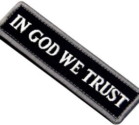 img 2 attached to 🖤 EmbTao Black & White GOD We Trust Tactical Morale Patch with Fastener Hook & Loop - Embroidered