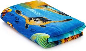 img 2 attached to 🐢 Experience Ultimate Comfort with the Journey of The Sea Turtles Super Soft Plush Cotton Beach Bath Pool Towel