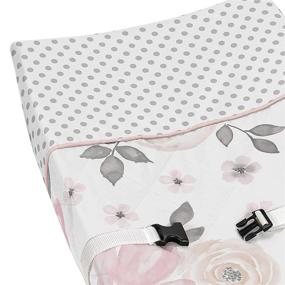 img 1 attached to 🌸 Sweet Jojo Designs Watercolor Floral Collection Changing Pad Cover in Blush Pink, Grey and White