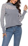 👚 zhenwei women casual lace top turtleneck crew stretch slim shirt: long sleeve & sleeveless options logo