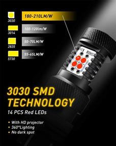 img 3 attached to AUXITO Brilliant Red 3056 3057 3156 3157 14-SMD 3030 Chipsets LED Bulbs With Projector For Brake Light Tail Light Turn Signal Blinkers