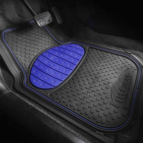 img 3 attached to FH Group F11500BLUE Heavy Duty Touchdown Rubber Floor Mat (Red Full Set Trim To Fit)