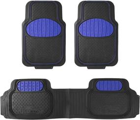 img 4 attached to FH Group F11500BLUE Heavy Duty Touchdown Rubber Floor Mat (Red Full Set Trim To Fit)