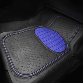 img 2 attached to FH Group F11500BLUE Heavy Duty Touchdown Rubber Floor Mat (Red Full Set Trim To Fit)