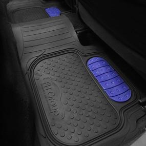 img 1 attached to FH Group F11500BLUE Heavy Duty Touchdown Rubber Floor Mat (Red Full Set Trim To Fit)