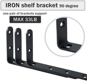 img 1 attached to Set of 8 Heavy Duty Black Steel L Corner Braces for 5 InchX3 Inch Shelves - Decorative Joint Angle Brackets with Screws - Wall Hanging Shelf Brackets (125X75mm)