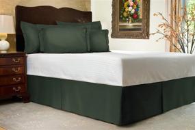 img 3 attached to 🛏️ Двуспальная юбка на кровать, 18-дюймовая, охотничьего зеленого цвета с раздельными углами - юбка на кровать из смесового хлопка (в наличии в 16 цветах) от Blissford.