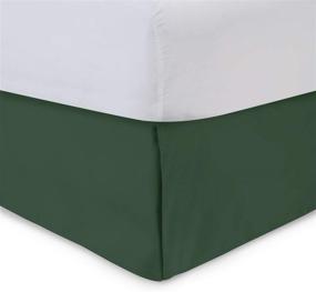img 4 attached to 🛏️ Двуспальная юбка на кровать, 18-дюймовая, охотничьего зеленого цвета с раздельными углами - юбка на кровать из смесового хлопка (в наличии в 16 цветах) от Blissford.