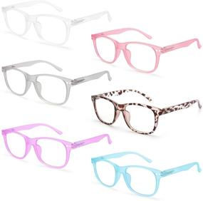 img 4 attached to 👓 Axot 6 Pack Reading Glasses: Stylish Blue Light Blocking Eyeglasses for Women/Men, Non Prescription Computer Glasses
