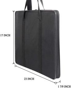 img 1 attached to 👜 Jjring Carry-All Black Nylon Portfolio Case, 23x17 Inches with Wired-Frame