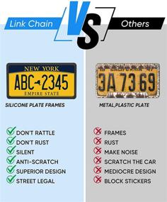 img 3 attached to 🔒 LinkChain Black Silicone License Plate Frame with Drainage Holes - Rust-Proof, Weather-Proof, Rattle-Proof License Plate Holder for Car