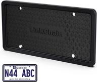 🔒 linkchain black silicone license plate frame with drainage holes - rust-proof, weather-proof, rattle-proof license plate holder for car logo