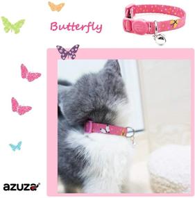 img 3 attached to 🐱 Azuza 4 Pack Breakaway Kitten Collar with Bell - Stylish & Adjustable Kitten Collars for Safety & Comfort