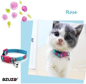 img 1 attached to 🐱 Azuza 4 Pack Breakaway Kitten Collar with Bell - Stylish & Adjustable Kitten Collars for Safety & Comfort