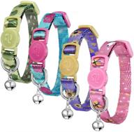 🐱 azuza 4 pack breakaway kitten collar with bell - stylish & adjustable kitten collars for safety & comfort logo