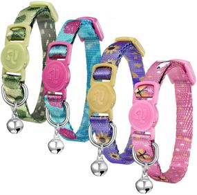 img 4 attached to 🐱 Azuza 4 Pack Breakaway Kitten Collar with Bell - Stylish & Adjustable Kitten Collars for Safety & Comfort