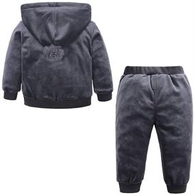 img 3 attached to 👶 Cute Ear Hooded Fleece Pullover and Pants Outfits Set for Baby Boys and Girls by Kids Tales