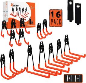 img 4 attached to 🔧 KOFANI Garage Hooks: 16 Pack Heavy Duty Steel Storage Hooks with Anti-Slip Coating for Organized Bike, Ladder and Garden Tool Hanging