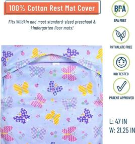 img 2 attached to 🦋 Wildkin 100% Cotton Kids Nap Mat Cover for Boys & Girls: Butterfly Garden Design with Sewn-in Flap Pillowcase - Fits up to 1.5 Inches, Including Basic Sleep Mat - BPA-Free