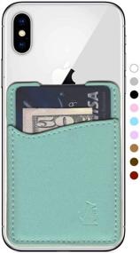 img 4 attached to 📱 Convenient Stick-On Wallet: Premium Leather Phone Card Holder for iPhone & Android (Spearmint Leather)"