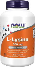 img 4 attached to 💊 NOW Supplements, L-Lysine (Hydrochloride) 500mg, Essential Amino Acid, 250 Tablets